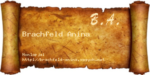 Brachfeld Anina névjegykártya